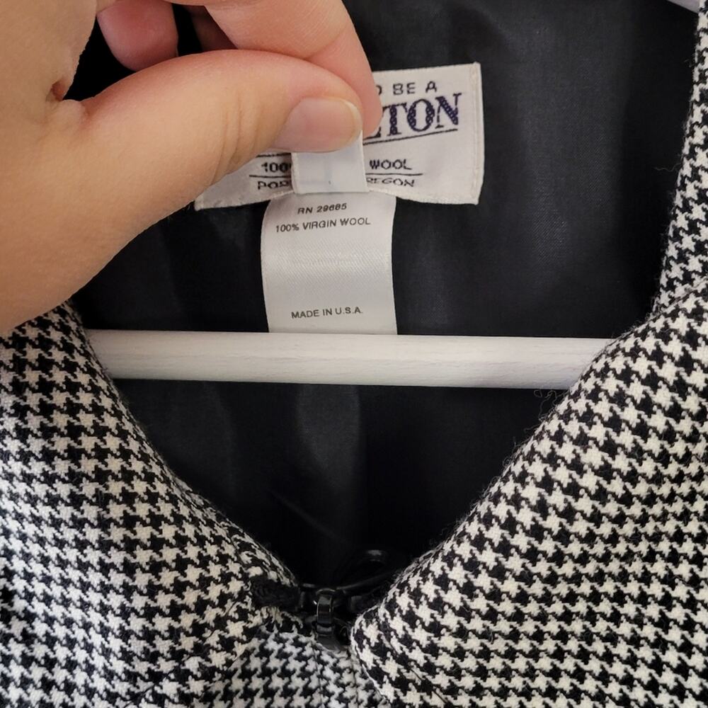 Pendleton Full Zip Virgin Wool Houndstooth Jacket - image 4